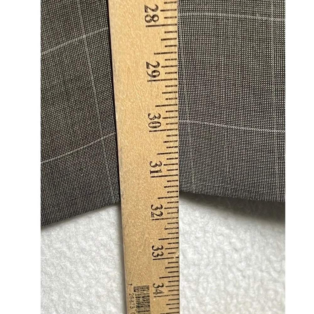 Collection by Michael Strahan Mens Wool Blend Windowpane Plaid Blazer Brown